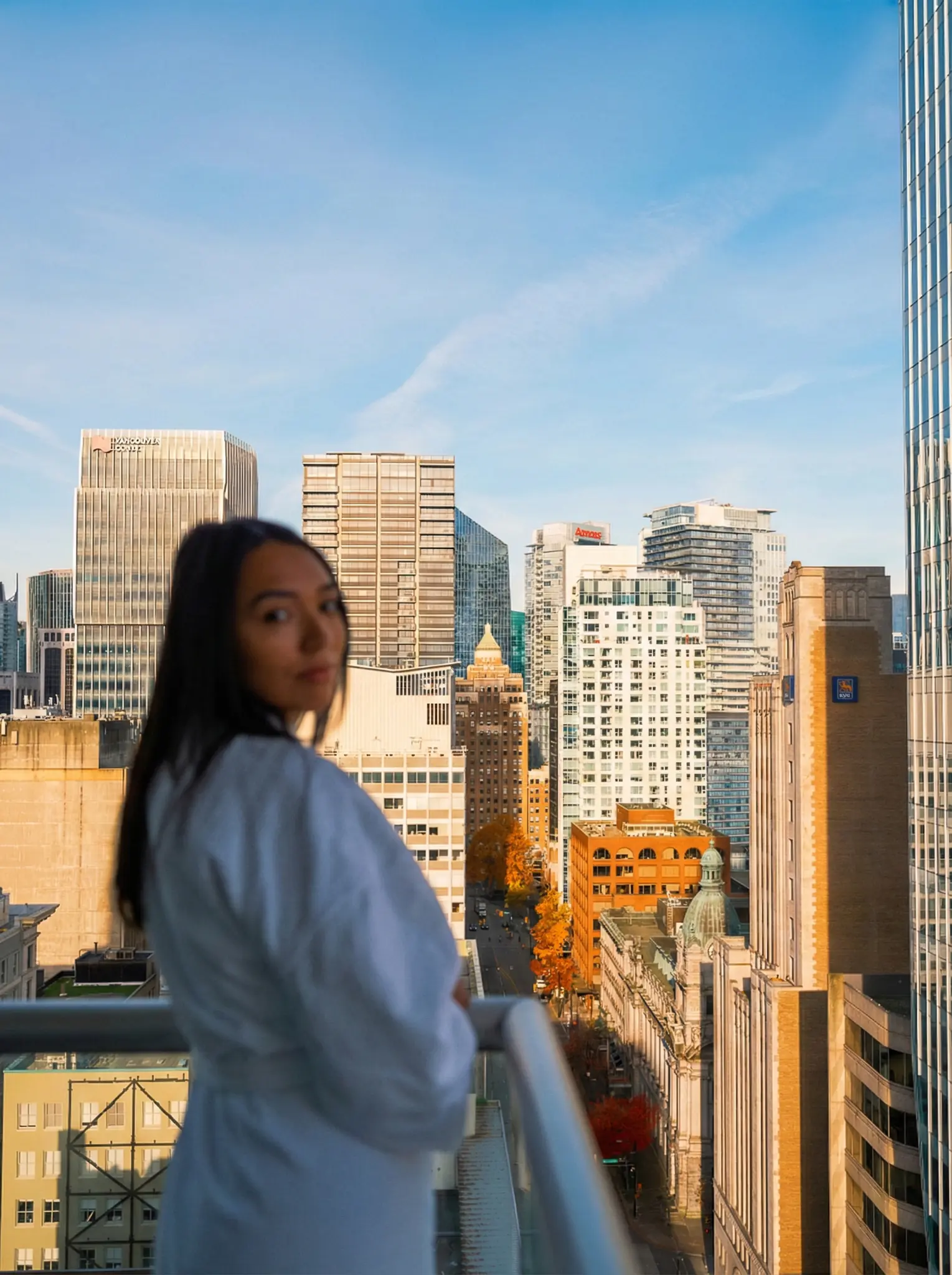 Guest looking across the city from Delta Downtown