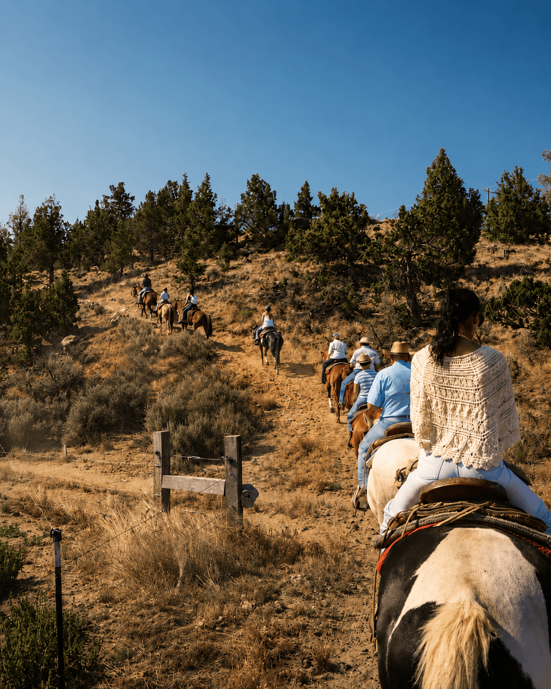 Riders following a trail across Brasada Ranch