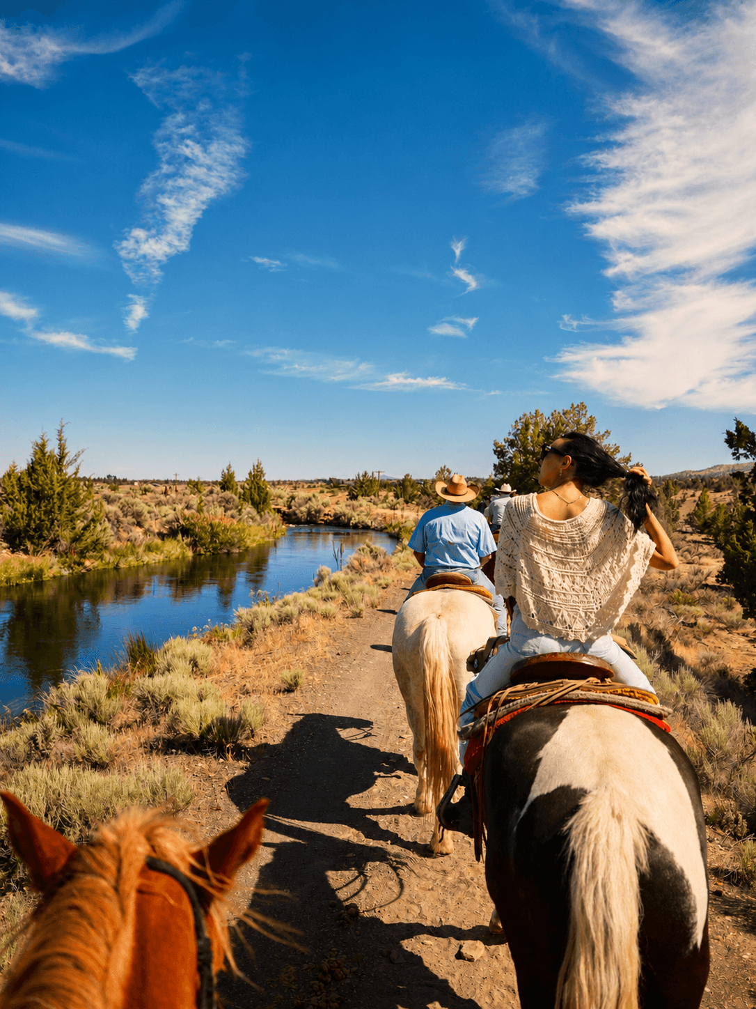 Horseback ride through the high-desert landscape at Brasada Ranch