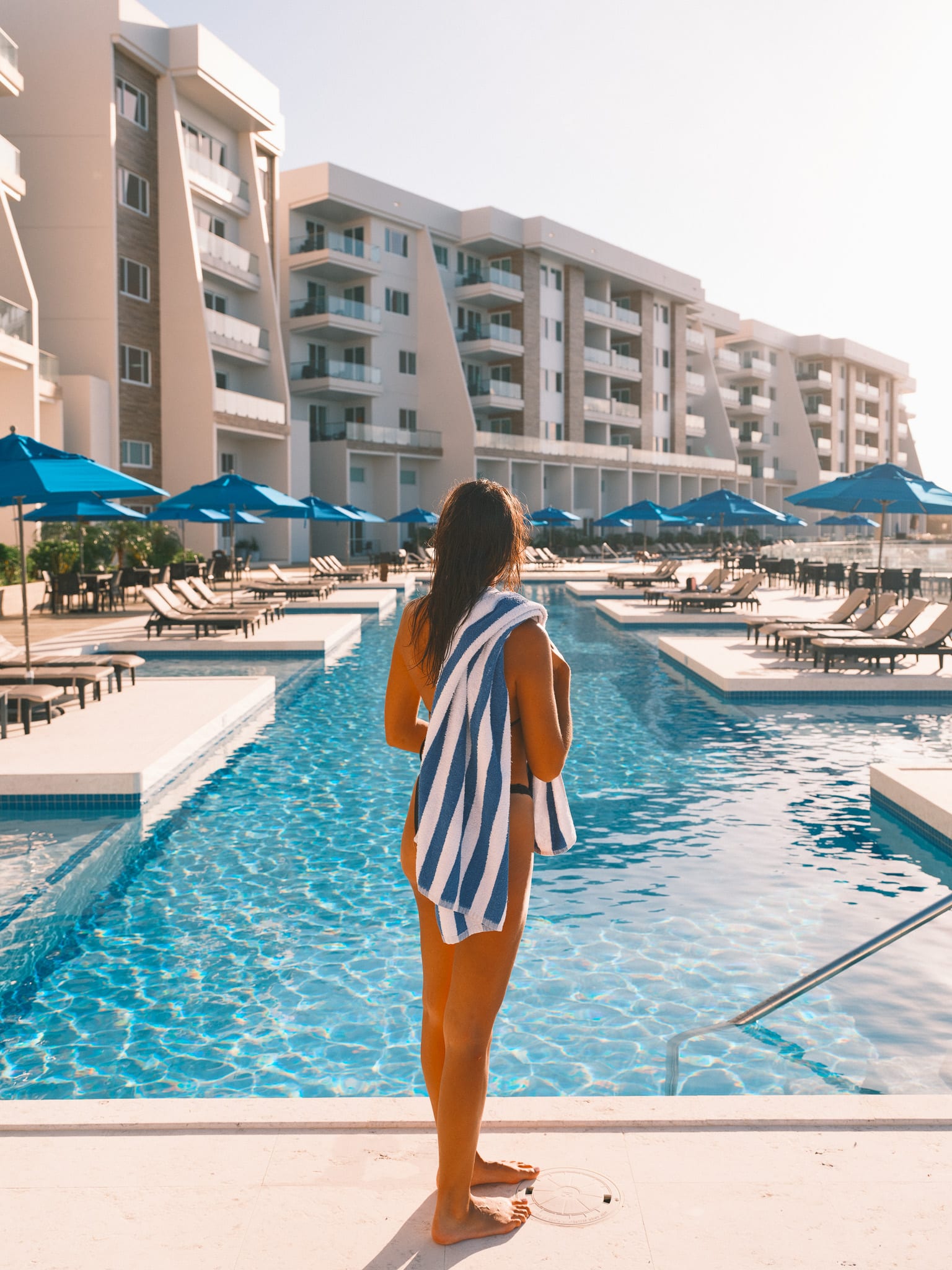 Guest taking in the water and resort atmosphere in Belize