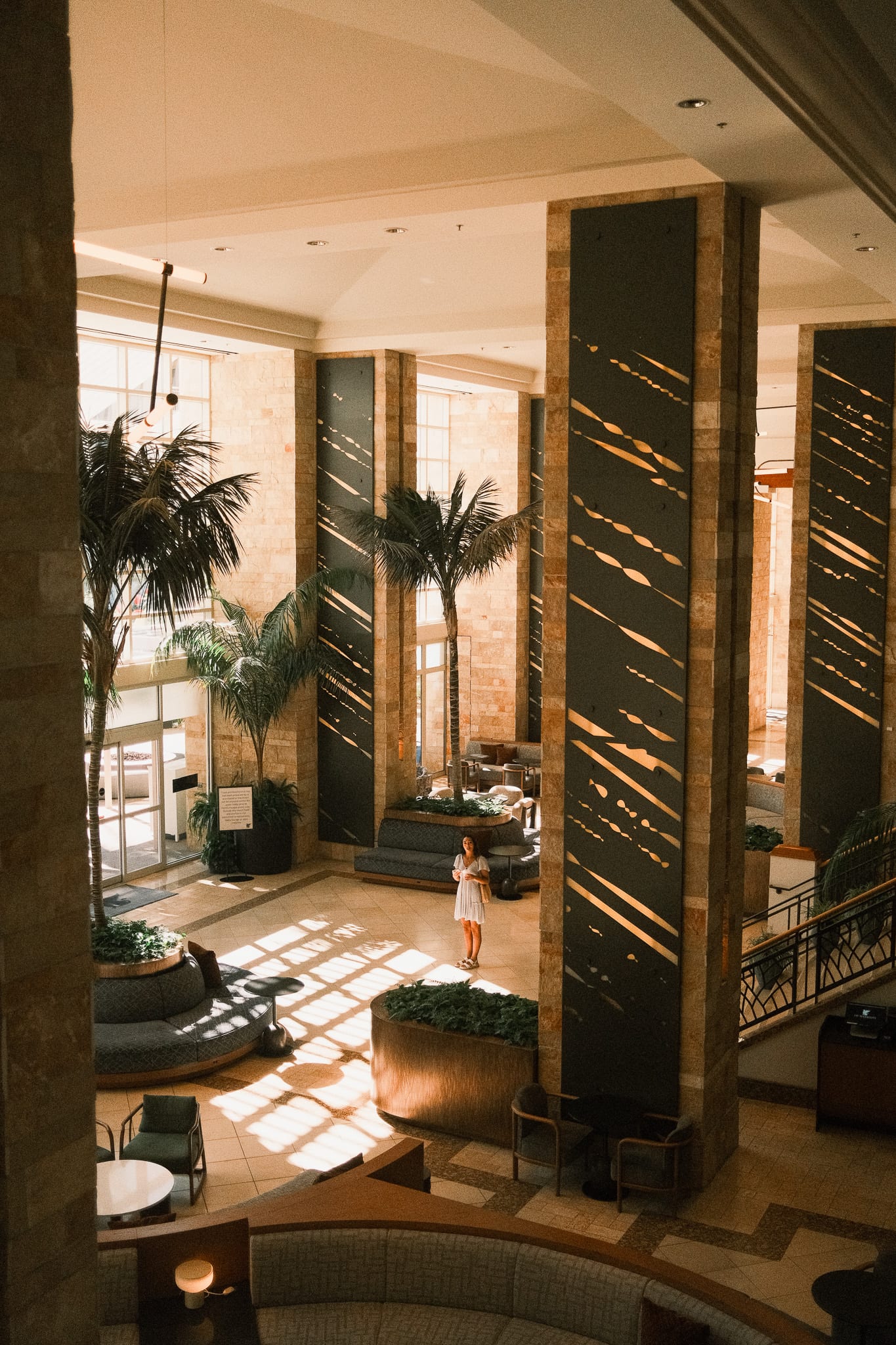 Warm afternoon light crossing the lobby lounge at Desert Ridge.