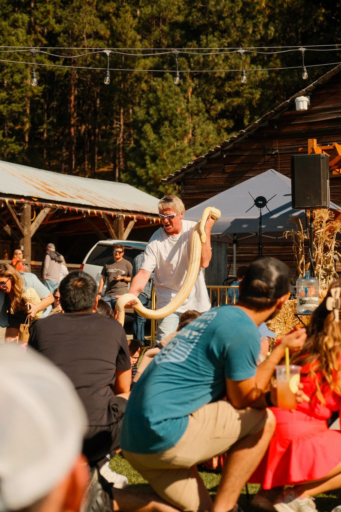 Guests seated at an autumn event at Suncadia