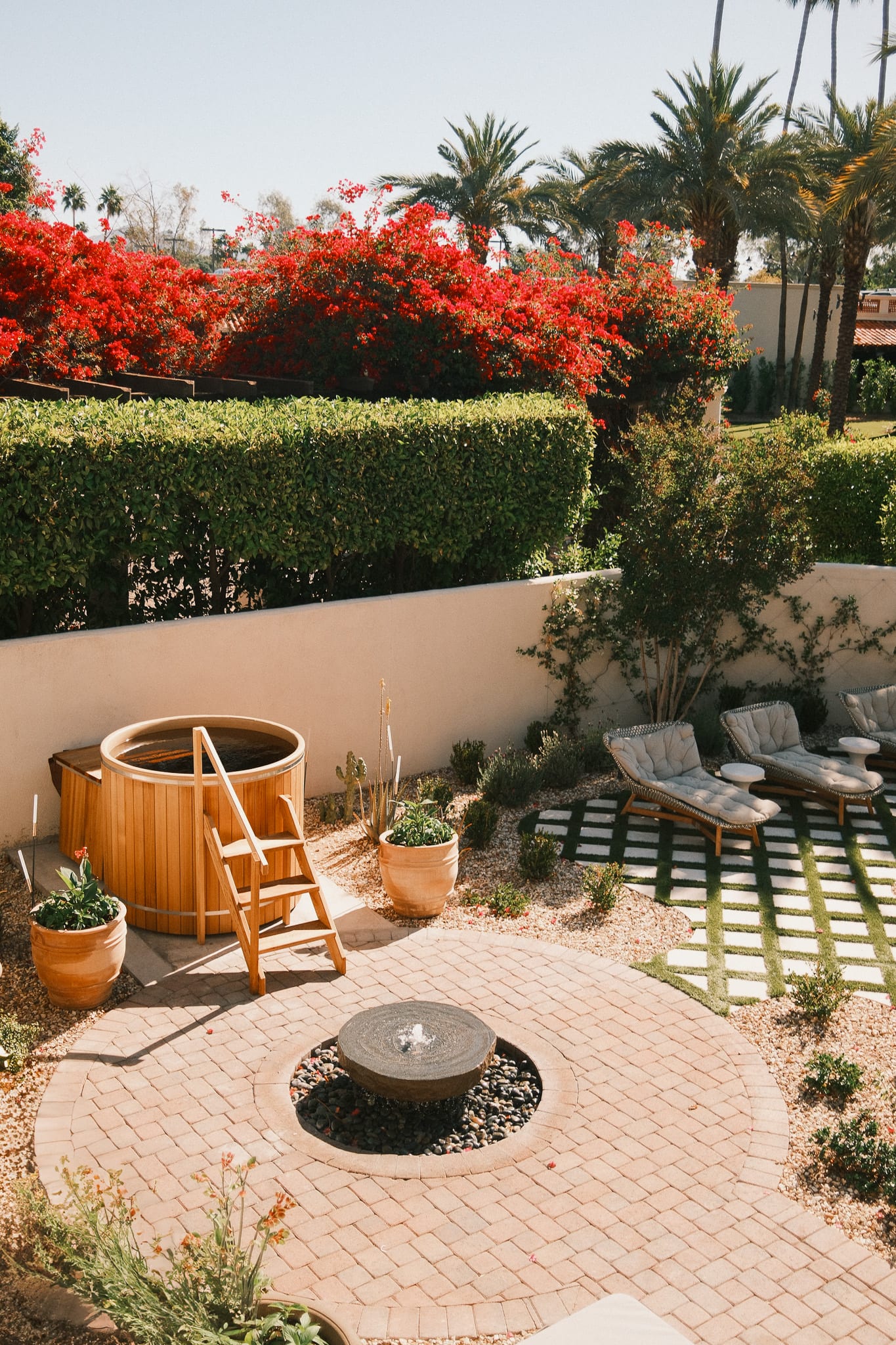 Landscaped outdoor lounge at Scottsdale Resort and Spa