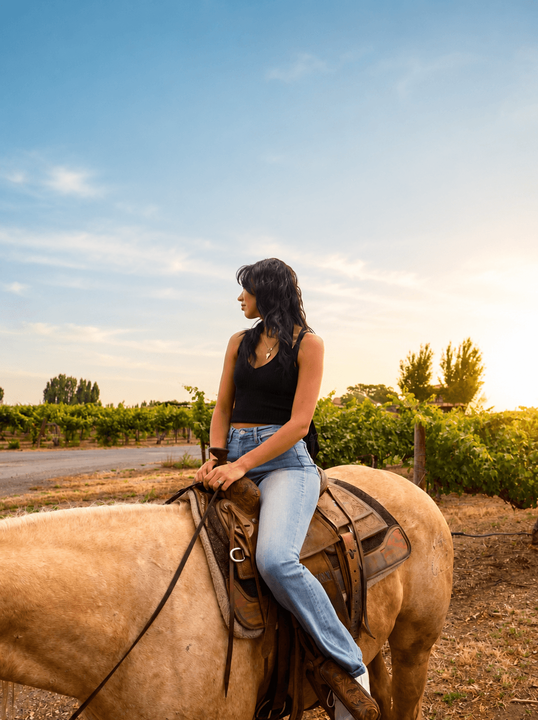 Close horseback portrait near Sage Cliff Resort